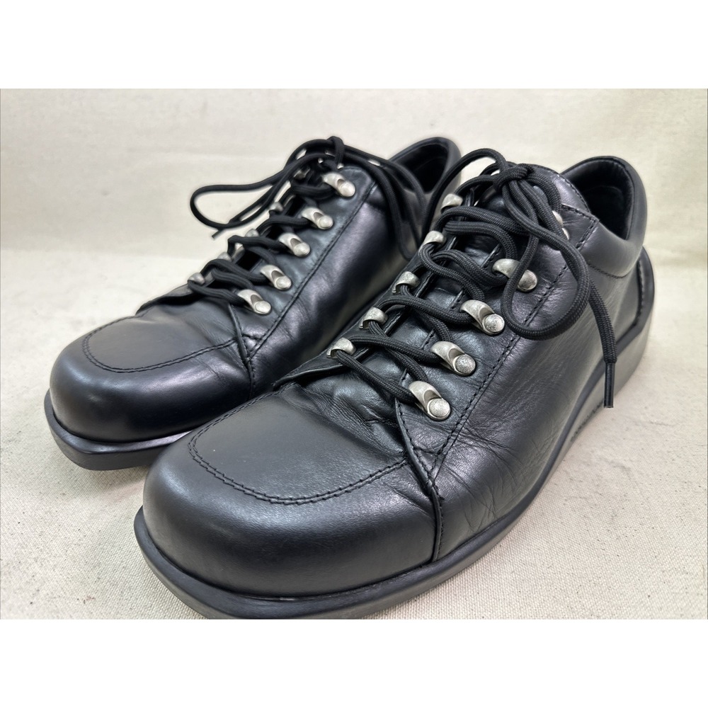 Donald J Pliner Mens Black Leather Shoes Made Italy Size 9.5 M
